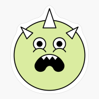 Shocked Green Cute Monster Emoji