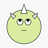 Eye Role Green Cute Monster Emoji