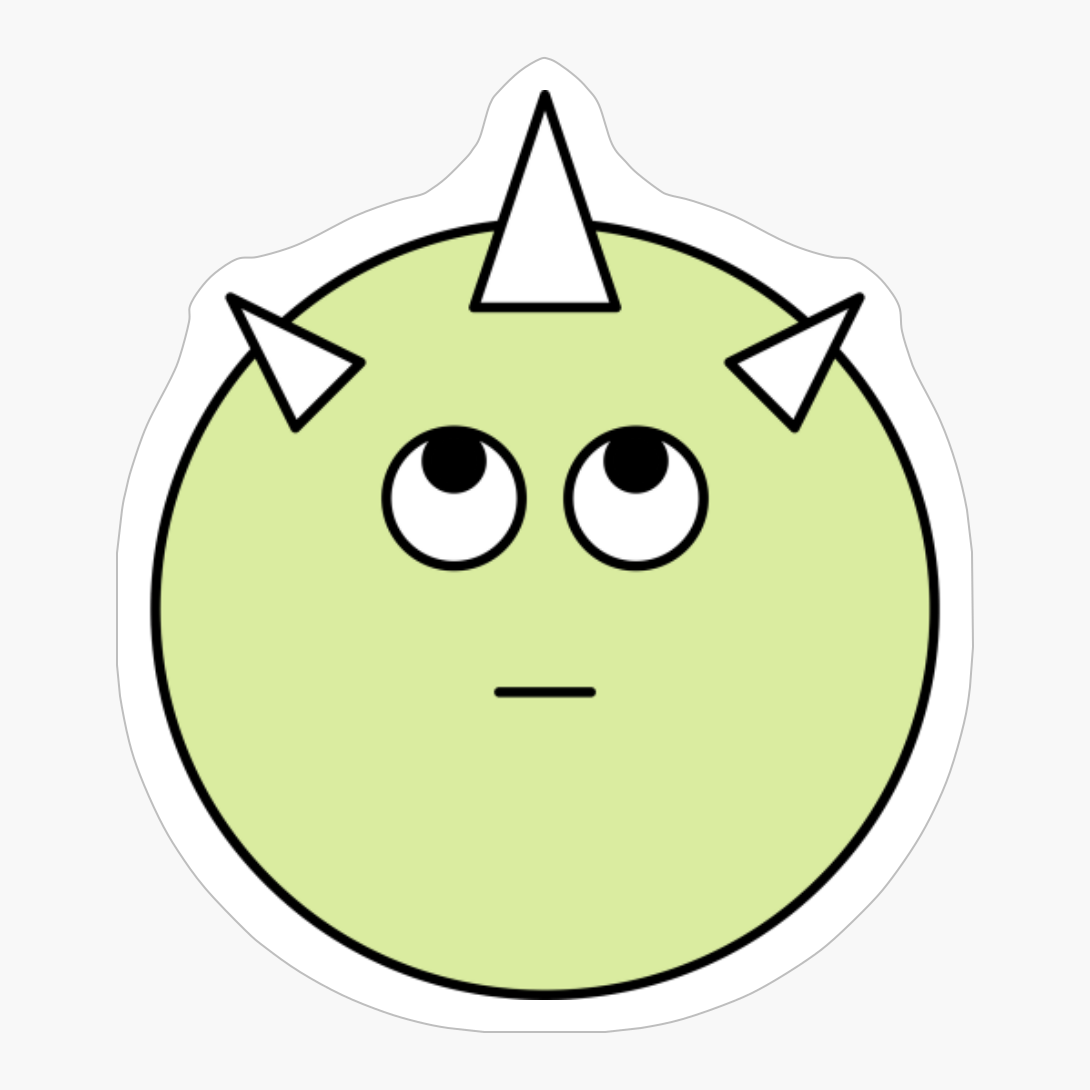 Eye Role Green Cute Monster Emoji