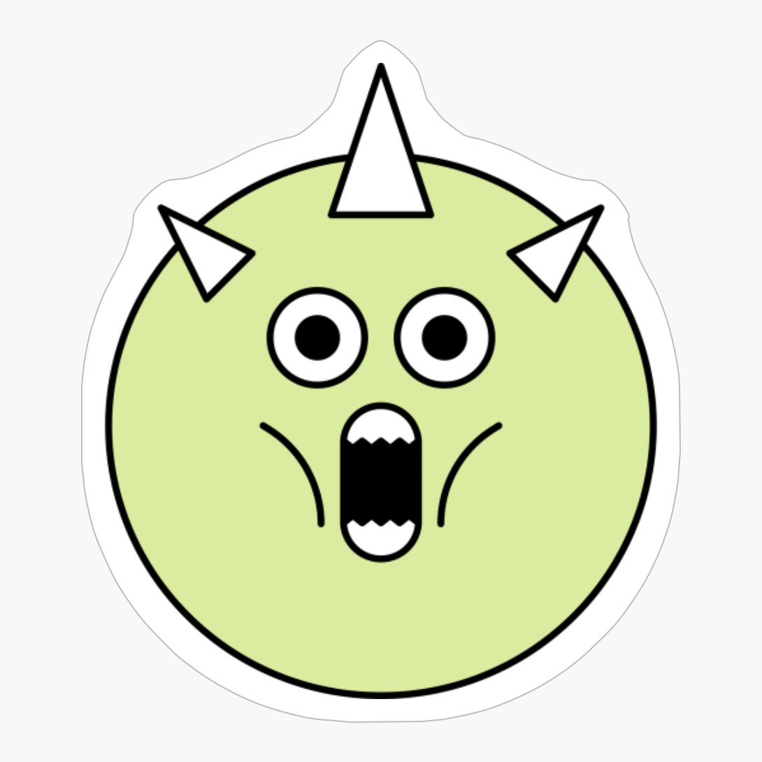 Wide-mouthed Green Cute Monster Emoji