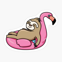 Sloth On Flamingo