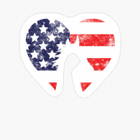 Patriotic Horse, Heart And American Flag For Equestrian's