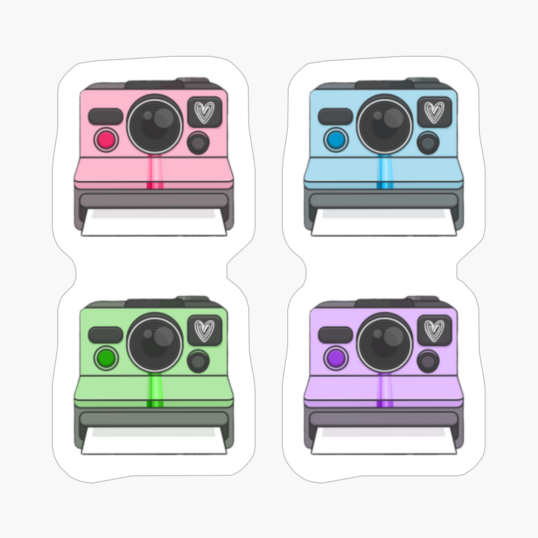 Retro Cameras Colorful Pack Polaroids