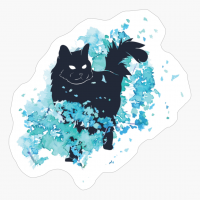 Funny Cute Blue Splash Black Cat