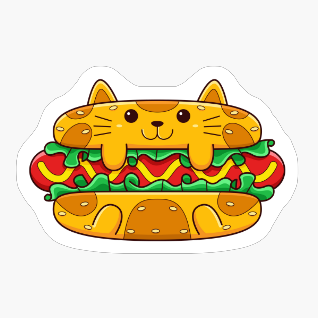 Cute Cat Kawaii Hotdog