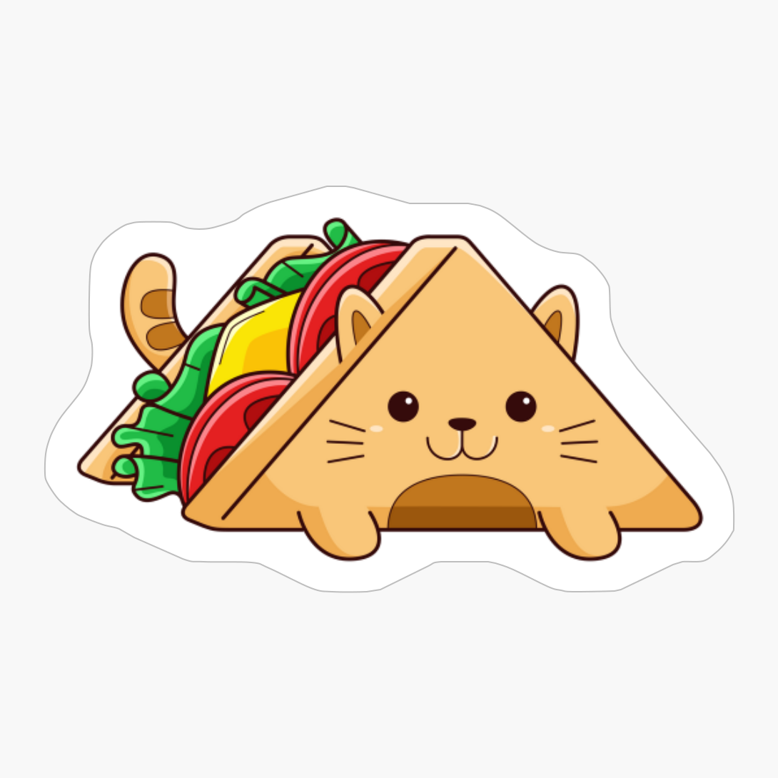 Yummy Cute Cat Kawaii Sandwich