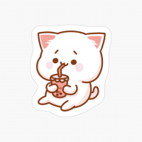 Kawaii Cat Drinking Bubble Tea