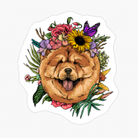Floral Chow Chow Dog Spring Nature Lovers Gift