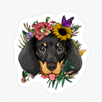 Floral Dachshund Dog Spring Nature Lovers Gift