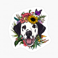 Floral Dalmatian Dog Spring Nature Lovers Gift