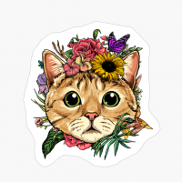Floral Cat Spring Nature Cat Lovers