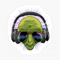 Music Alien DJ With Headphones Musical Alien Lovers