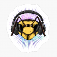 Music Bee DJ With Headphones Musical Bee Lovers