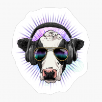 Music Cow DJ With Headphones Musical Cow Lovers