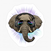 Music Elephant DJ With Headphones Musical Elephant Lovers