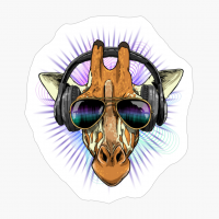 Music Giraffe DJ With Headphones Musical Giraffe Lovers