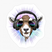 Music Goat DJ With Headphones Musical Goat Lovers