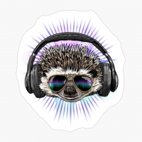 Music Hedgehog DJ With Headphones Musical Hedgehog Lovers