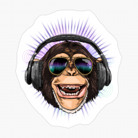 Music Monkey DJ With Headphones Musical Monkey Lovers