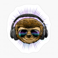 Music Sloth DJ With Headphones Musical Sloth Lovers