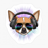 Music Chihuahua DJ With Headphones