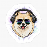 Music Pomeranian DJ With Headphones