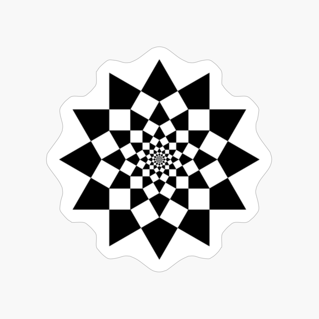 Black Spiky Flower Mandala