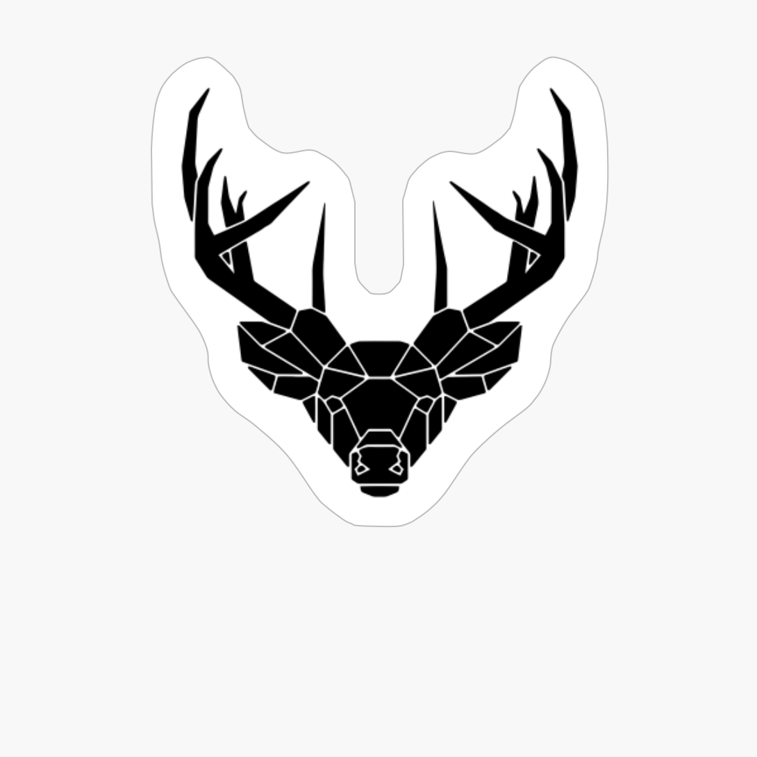 Geometric Deer Head Abstract Aesthetic