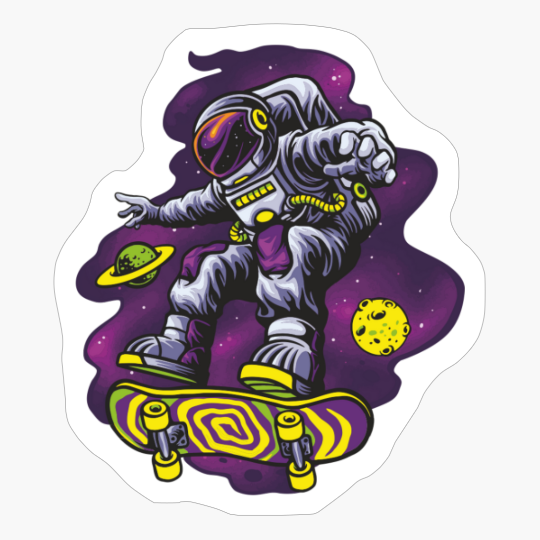 Astronaut Skateboard Traveler