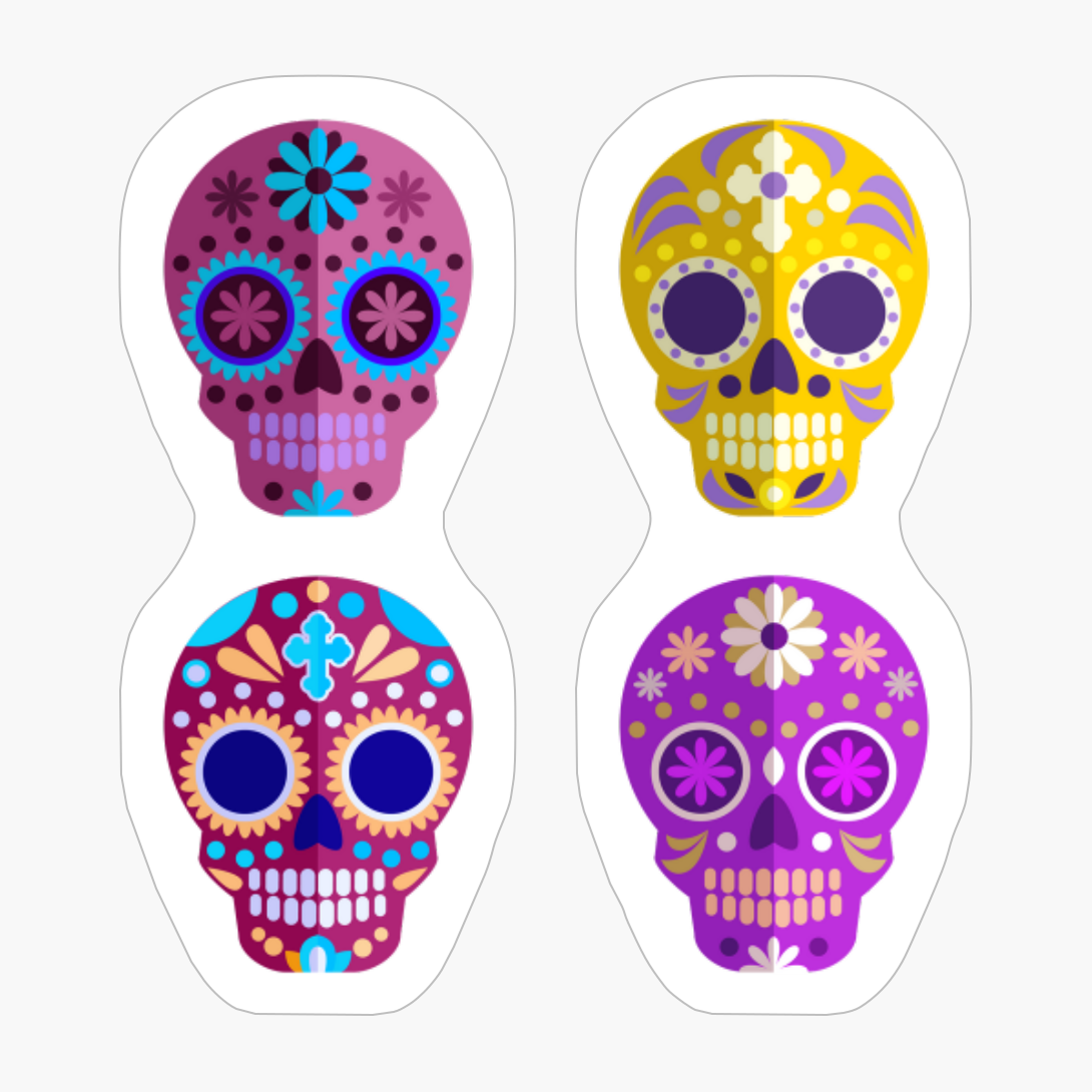 Sugar Skull Pattern - A Funny Horror Present For Halloween/dia De Los Muertos