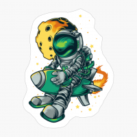 Trendy Astronaut Leaping Through The Sky - A Funny Gift For A Cool Hipster Who Loves Alien, Space, And Sci Fi!