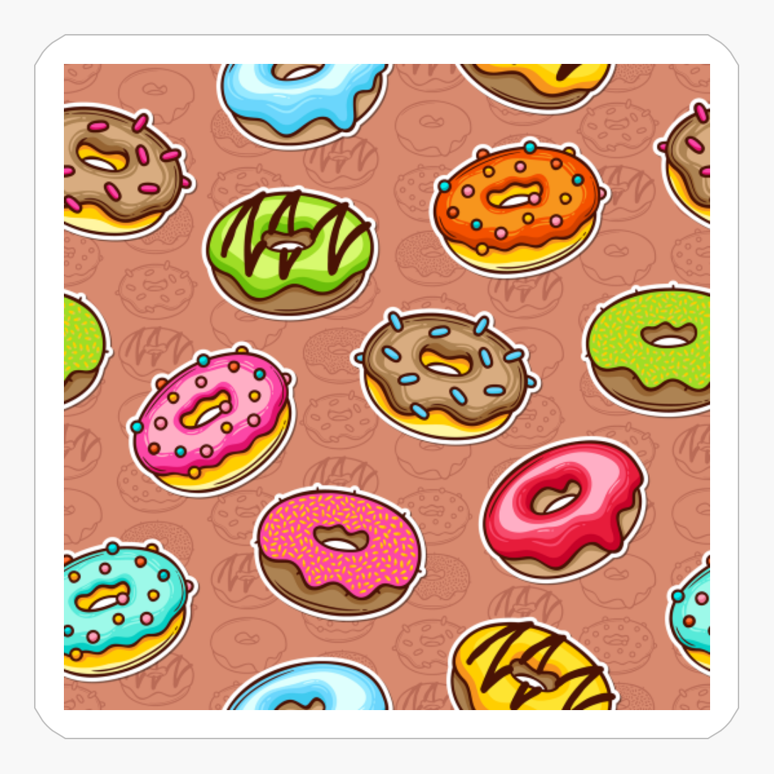 Sweet Donut Pattern - A Cute Present For Someone Who Cannot Live Without Doughnut And Coffee As Breakfast!