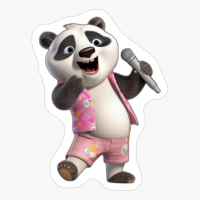 Panda Bear Wearing Roller Skates Singing Karaoke