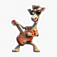 Giraffe Wearing Sunglasses Playing Guitar Pixa