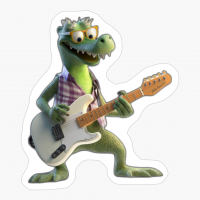 Crocodile Wearing Sunglasses Shredding Guitar