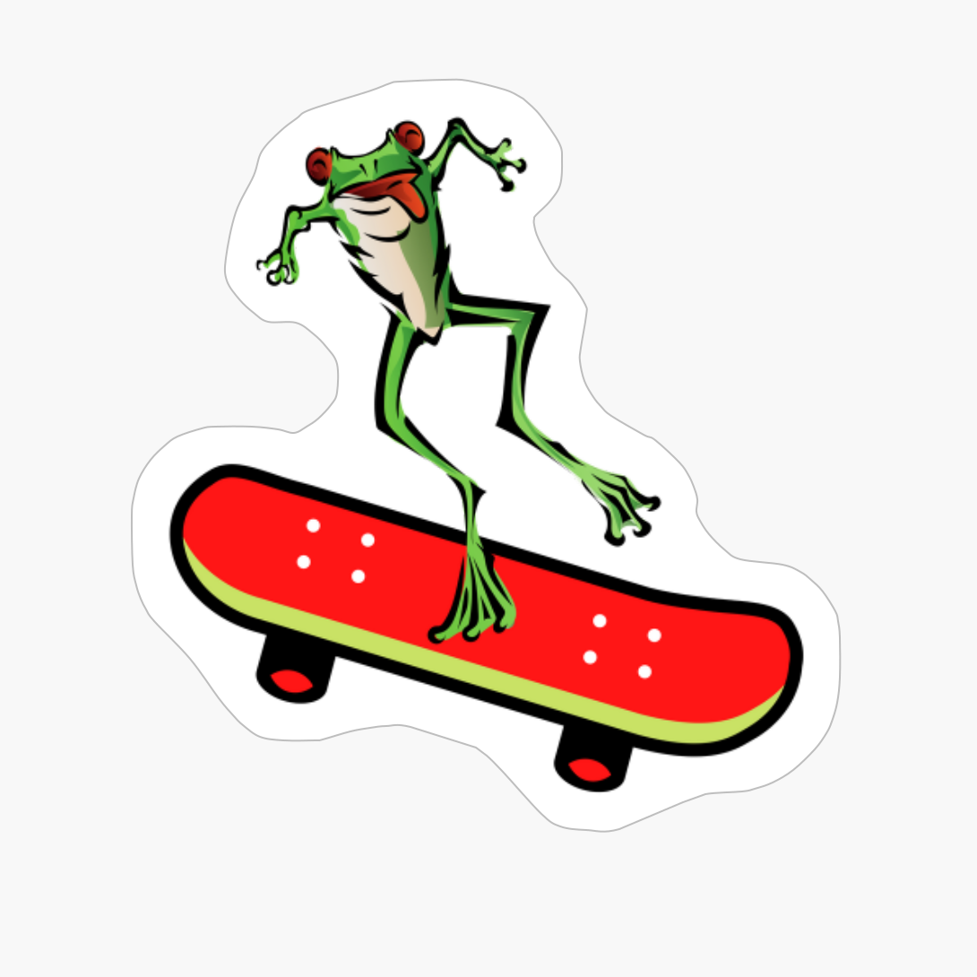 Skateboarding Frog