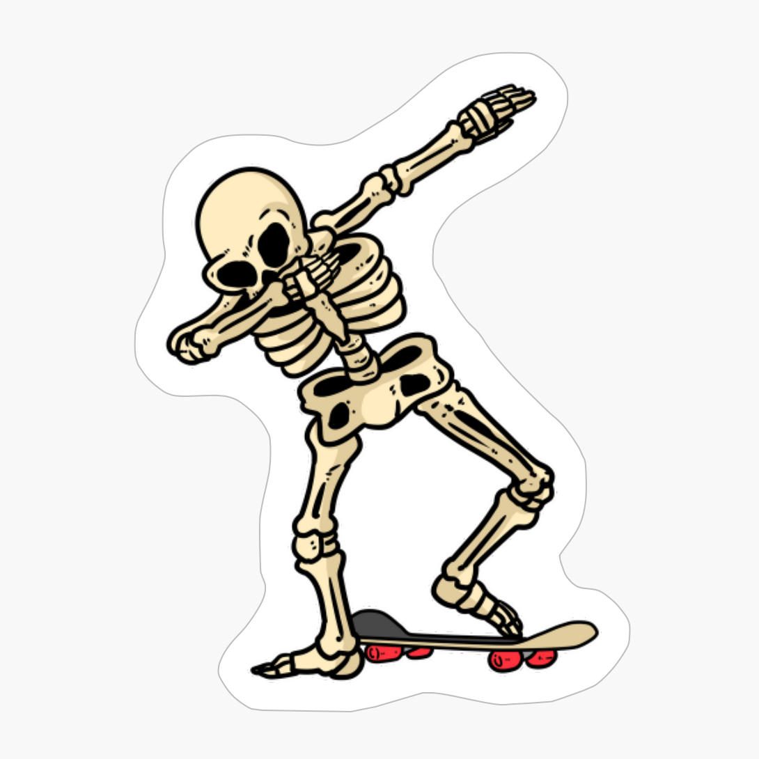 Dabbing Skeleton Skateboarding Shirt Dab Skull