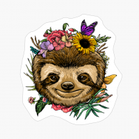 Floral Sloth Spring Nature Lovers Gift For Women & Men