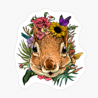 Floral Squirrel Spring Nature Lovers Gift Women Men