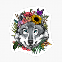 Floral Wolf Spring Nature Lovers Gift For Women & Men