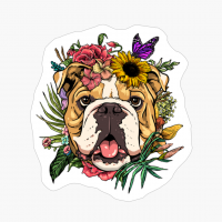 Floral American Bulldog Dog Spring Nature Lovers Gift