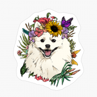 Floral American Eskimo Dog Spring Nature Lovers Gift
