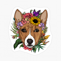 Floral Basenji Dog Spring Nature Lovers Gift