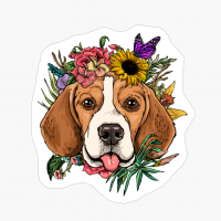 Floral Beagle Dog Spring Nature Lovers Gift