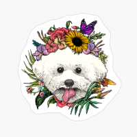 Floral Bichon Frise Dog Spring Nature Lovers Gift
