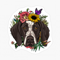 Floral German Shorthaired Pointer Dog - Floral Lovers