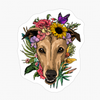 Floral Greyhound Dog Spring Nature Lovers Gift