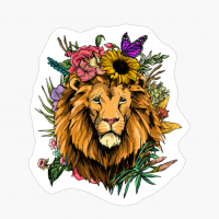 Floral Lion Spring Nature Lovers Gift For Women & Men