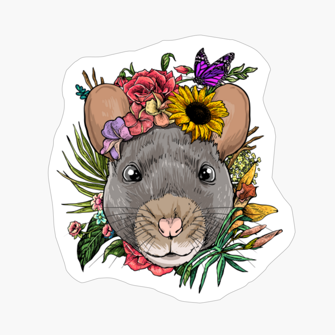 Floral Rat Spring Nature Lovers Gift For Women & Men