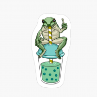 Kawaii Frog Drinking Bubble Tea Frogs Lovers Gift